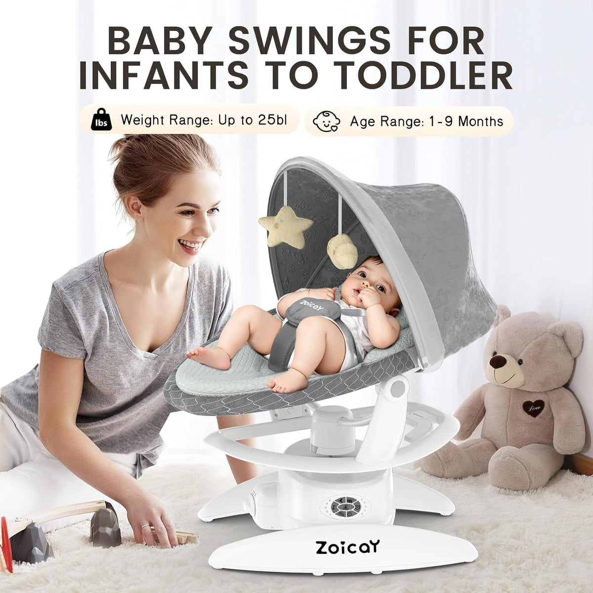 Zoicay 3-in-1 Electric Baby Swing